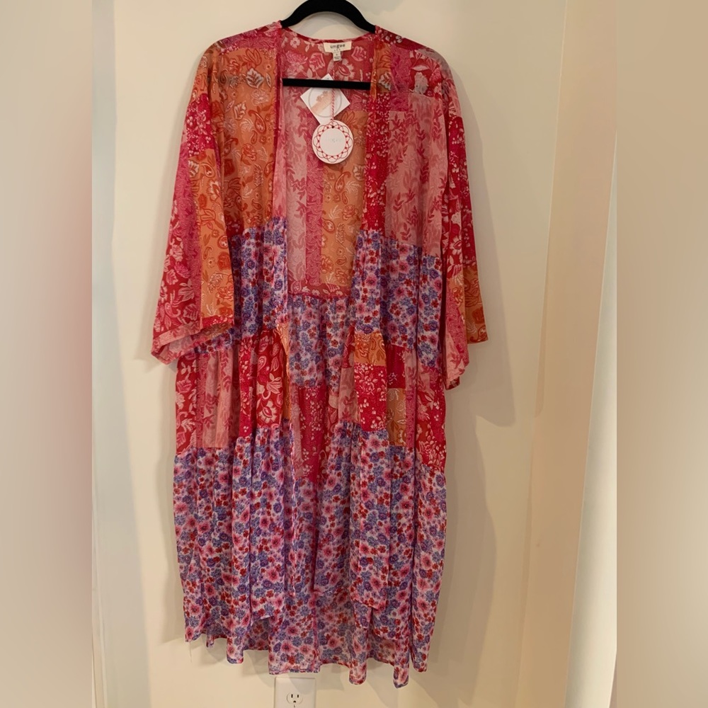 Umgee Pink Floral Cardigan